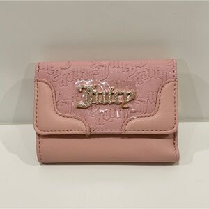 Juicy Couture Pink Wallet Diamond Logo Heartless Double Sided Trifold